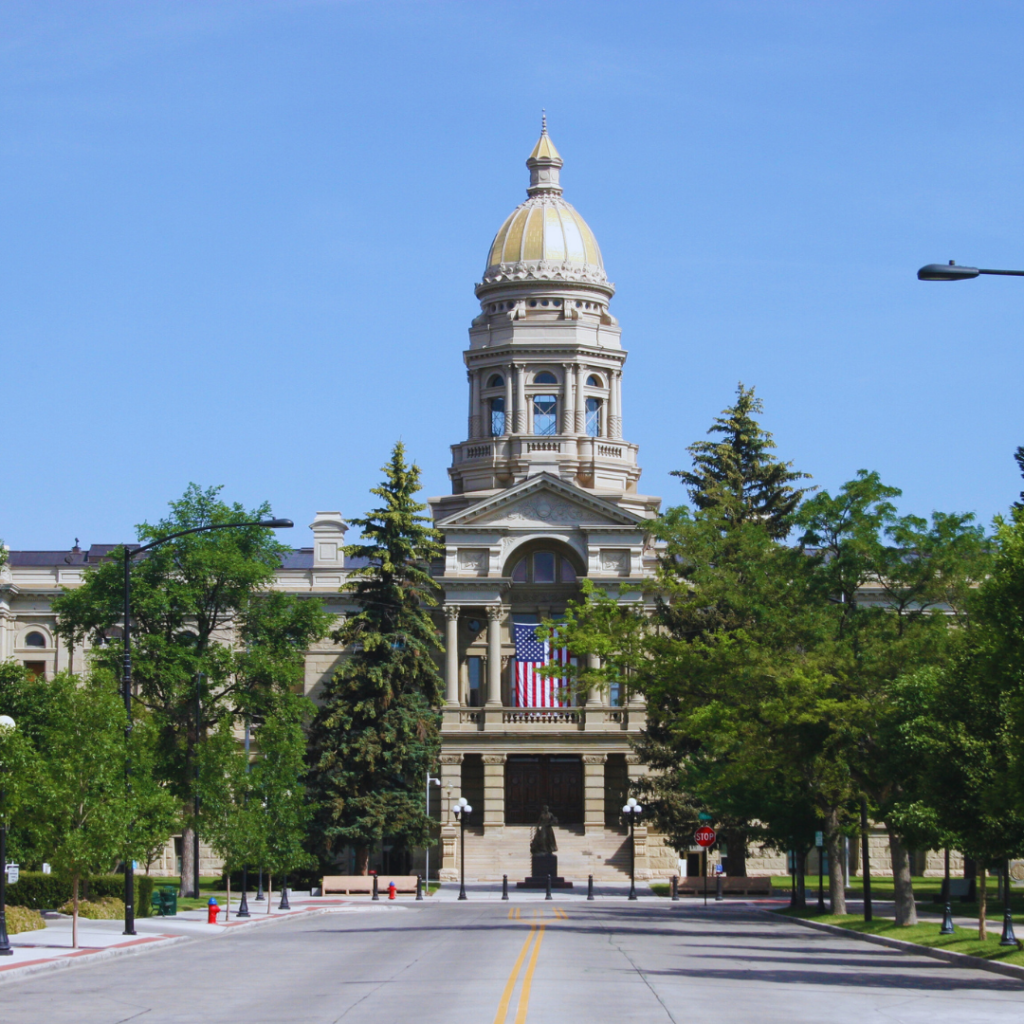 A photo of the Wyoming capitol building located in Cheyenne Wyoming