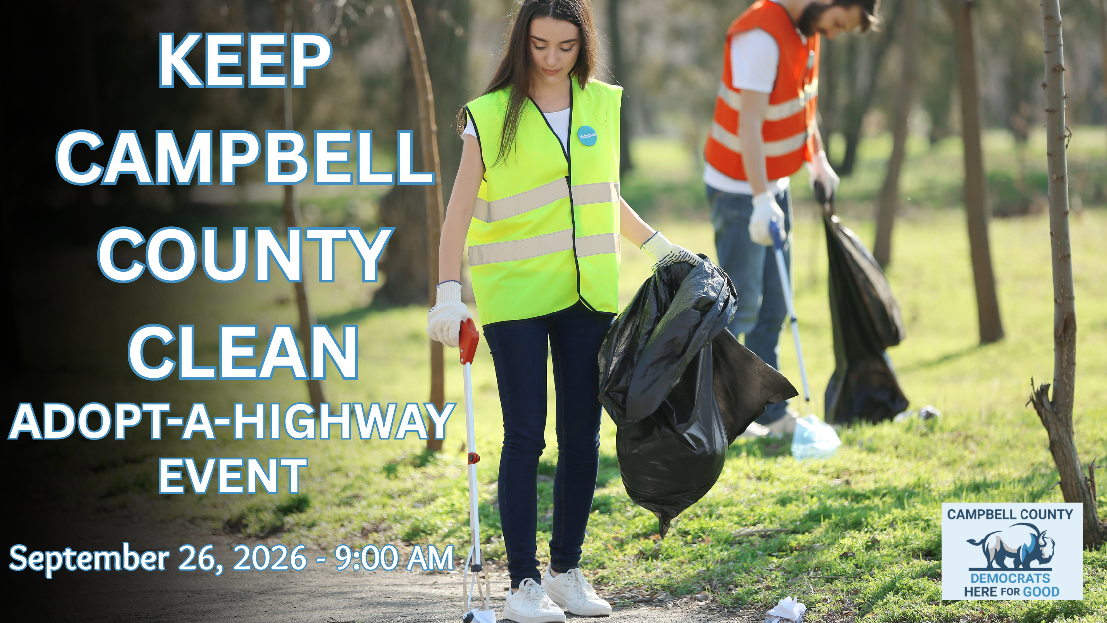 Join Campbell County Democrats for Adopt-A-Highway on September 26th